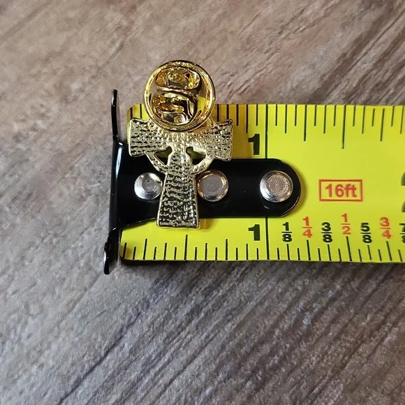 Gold Tone Cross Lapel Pin - Picture 6 of 7